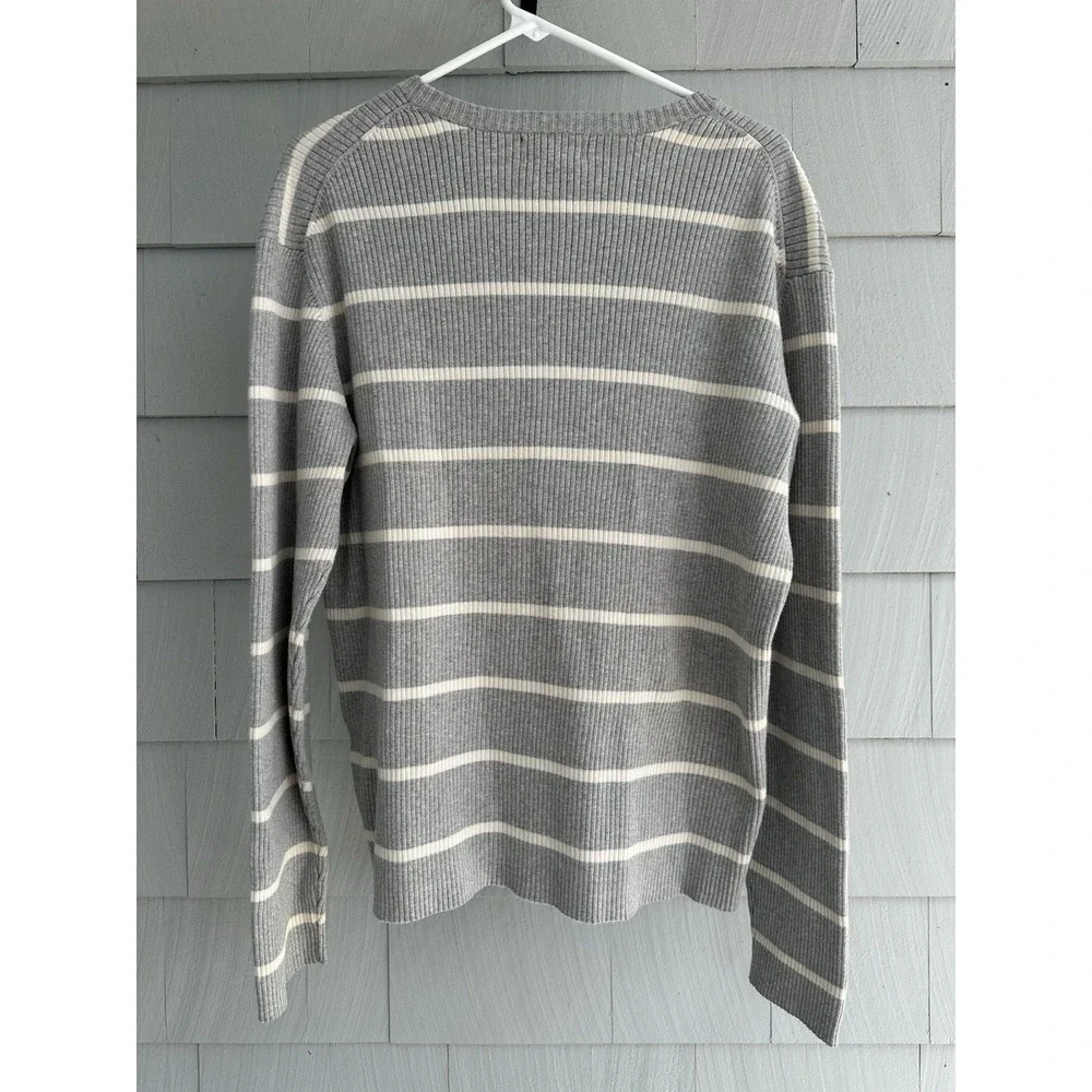 Vintage Polo Jeans Co. Ralph Lauren‎ XL Gray Ribbed Cotton Sweater w/ Flag Logo